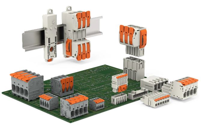 יחידות מהדקים ומחברים למעגלים מודפסים (PCB) עם מנופים